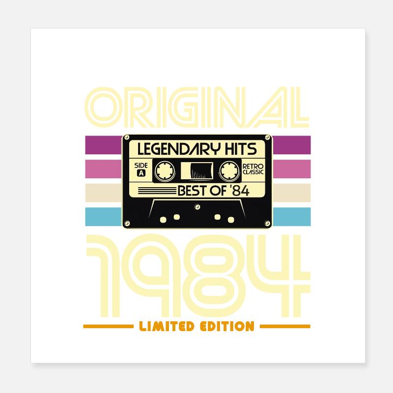 Originale limitierte Retro-Kassette von 1984 Poster 20x20 cm