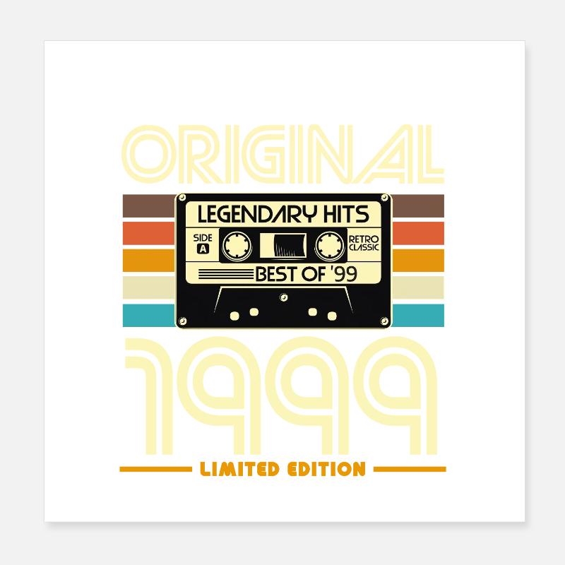 Original 1999 Cassette Rétro T-shirt Poster 20 x 20 cm