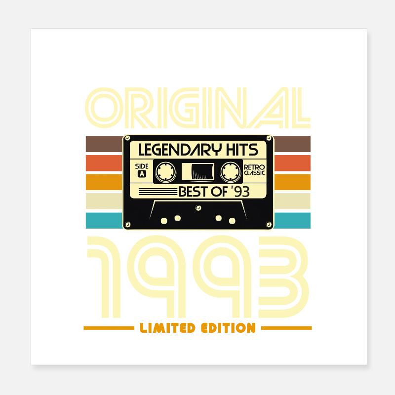 Original 1993 Edition Cassette Poster 8" x 8" (20x20 cm)