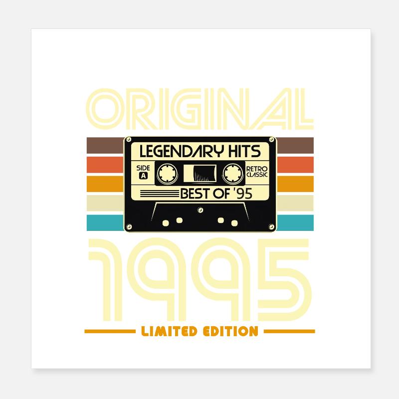 Originale limitierte Retro-Kassette von 1995 Poster 20x20 cm