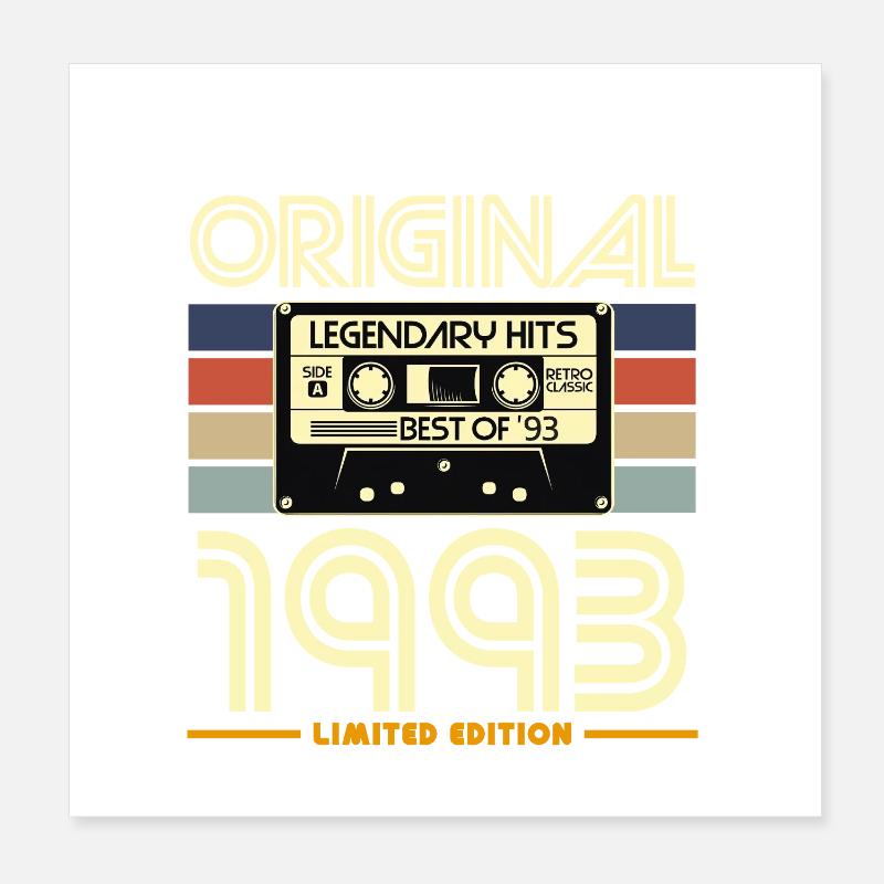 Original 1993 Retro Hits Poster 20 x 20 cm