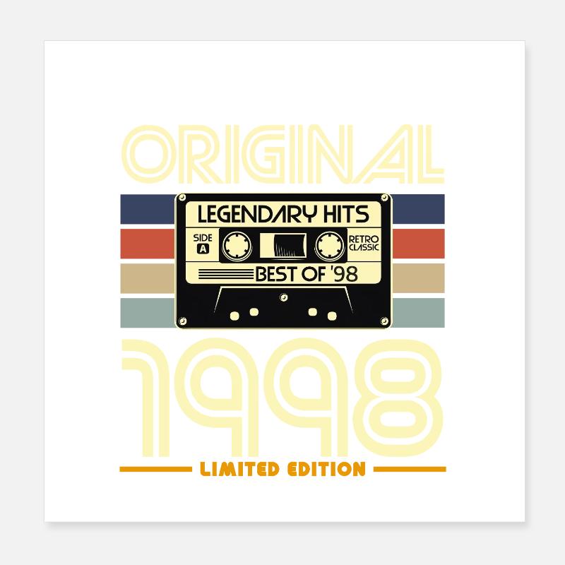 Original 1998: Cassette Rétro Édition Limitée Poster 20 x 20 cm