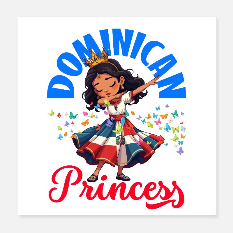 Dominican Republic Flag Dom Rep Pride Poster 8" x 8" (20x20 cm)
