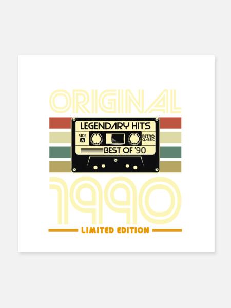 Originale Retro-Kassettenausgabe von 1990 - Poster 20x20 cm - Weiß - Vorne