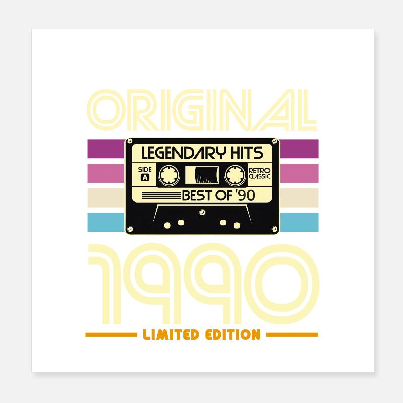 Original Hits 90s Cassette Poster 20 x 20 cm