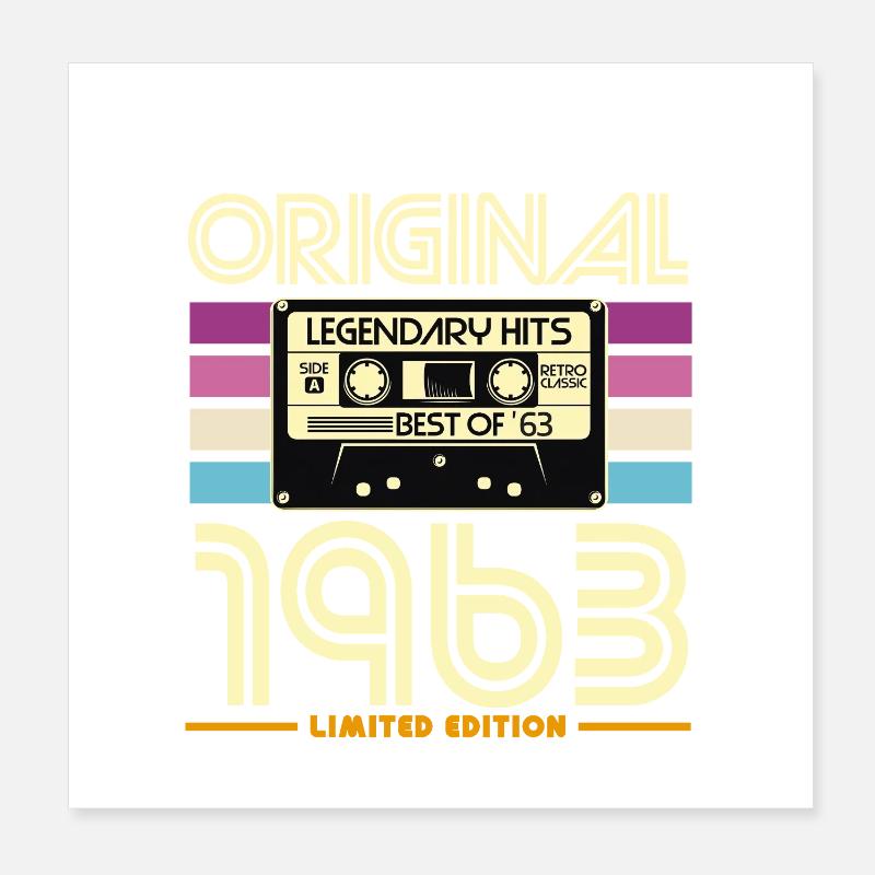 Cassette 1963 Édition Limitée Poster 20 x 20 cm