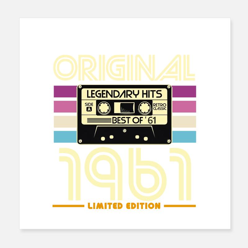 Original 1961 Cassette Rétro Edition Poster 20 x 20 cm