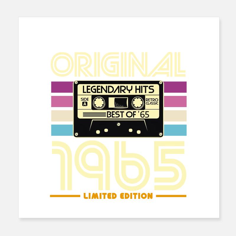 Original 1965 Limited Retro Cassette Poster 8" x 8" (20x20 cm)