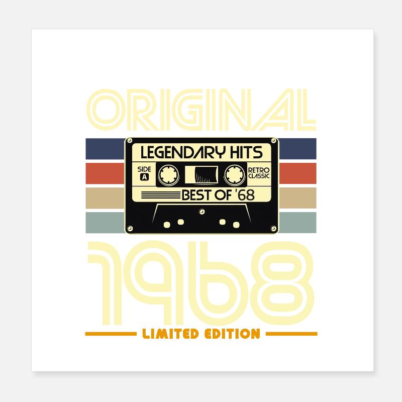 1968 Edition Cassette Vintage Poster 20 x 20 cm