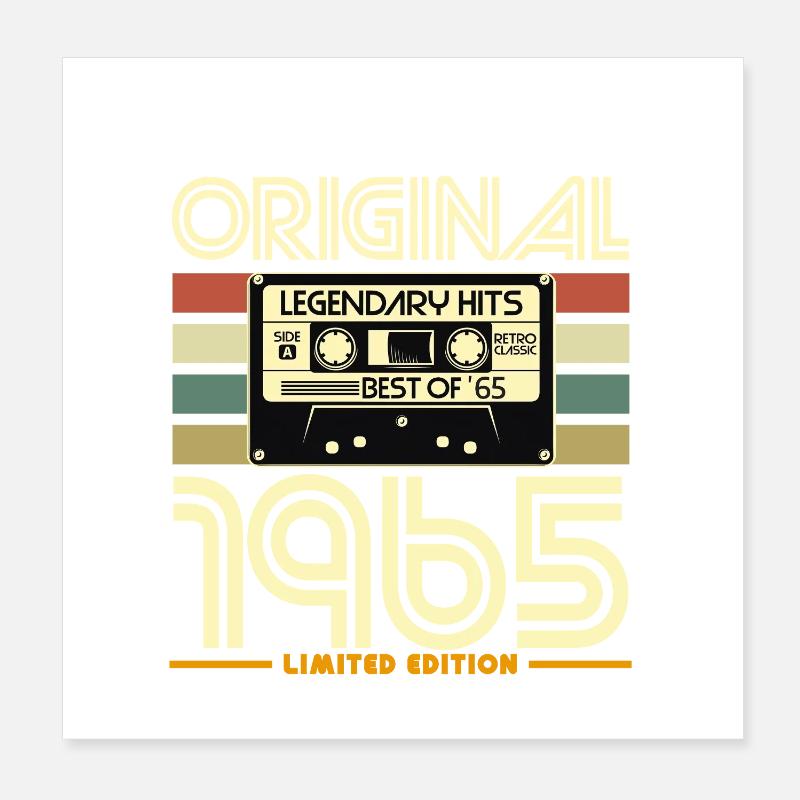 Original 1965 Hits Cassette Edition Poster 20 x 20 cm