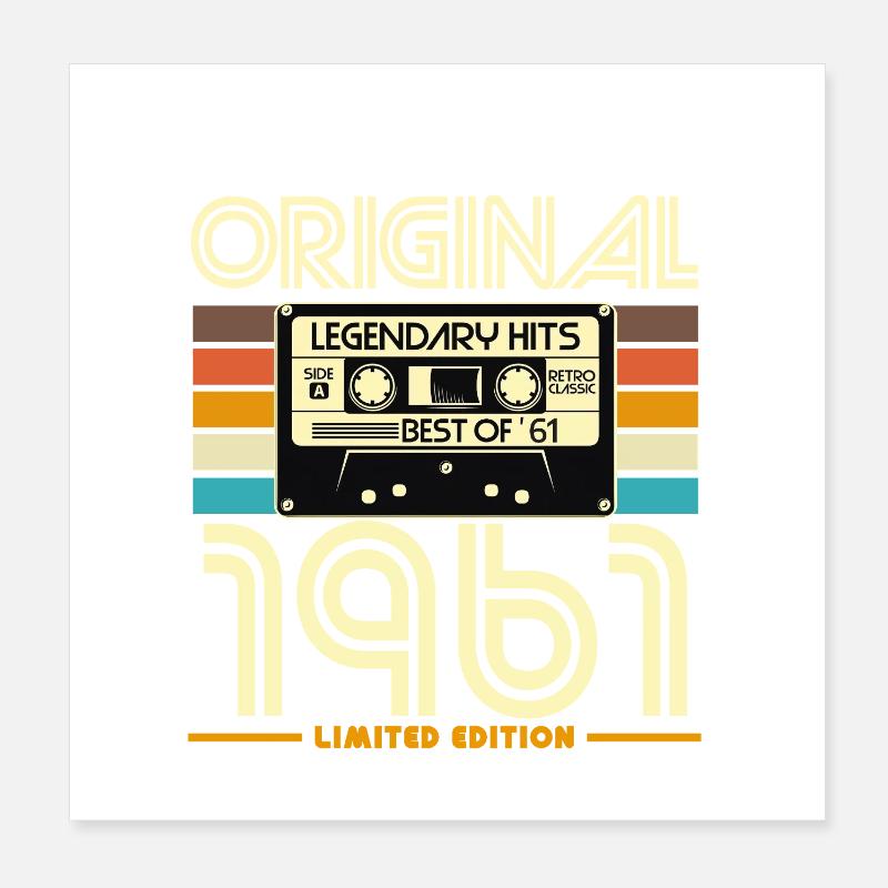 Original 1961 Cassette Retro Édition Poster 20 x 20 cm