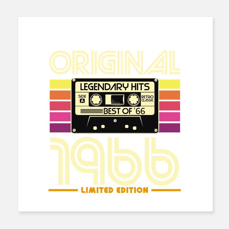 Original 1966 Cassette Retro Poster 20 x 20 cm