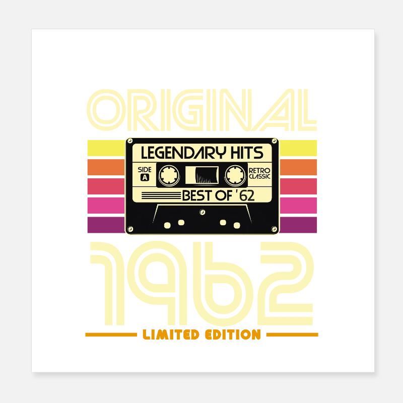 Original 1962 Cassette Retro Poster 20 x 20 cm