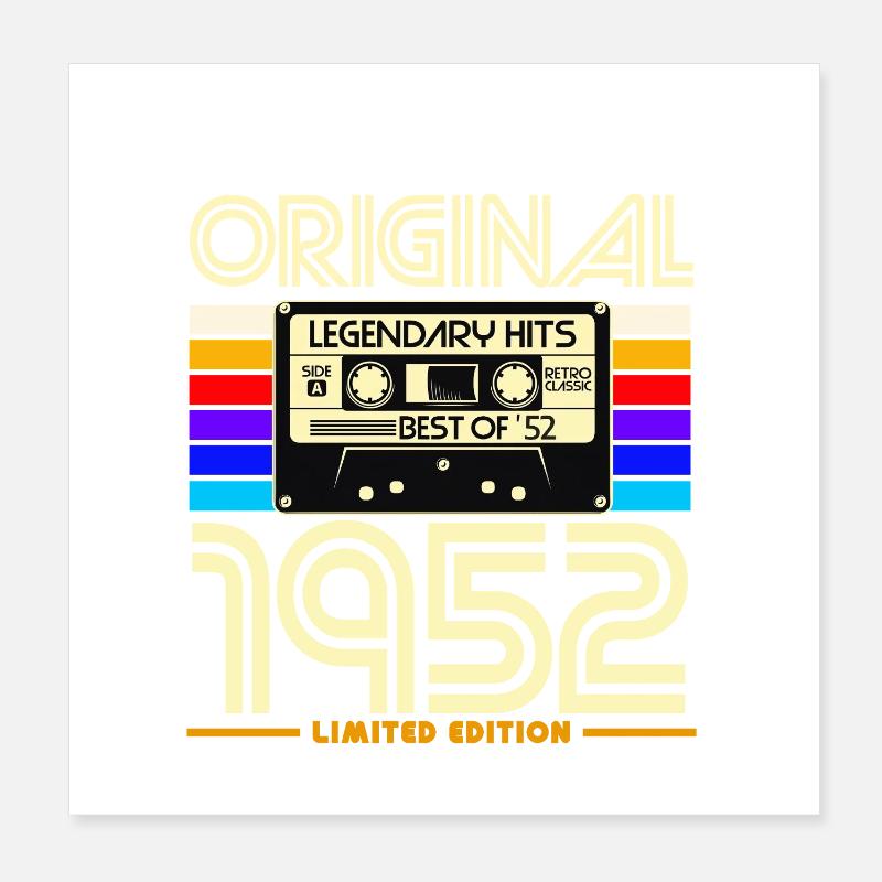 Original 1952 Retro Cassette Poster 20 x 20 cm