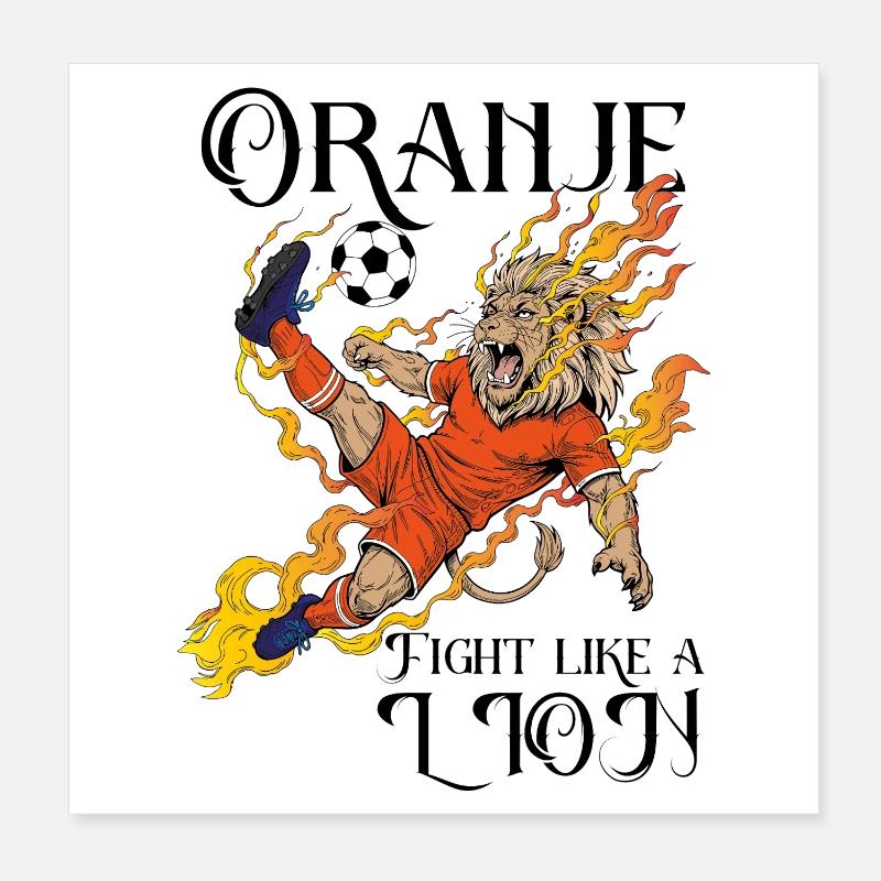 OranjeFlaL Poster 20 x 20 cm