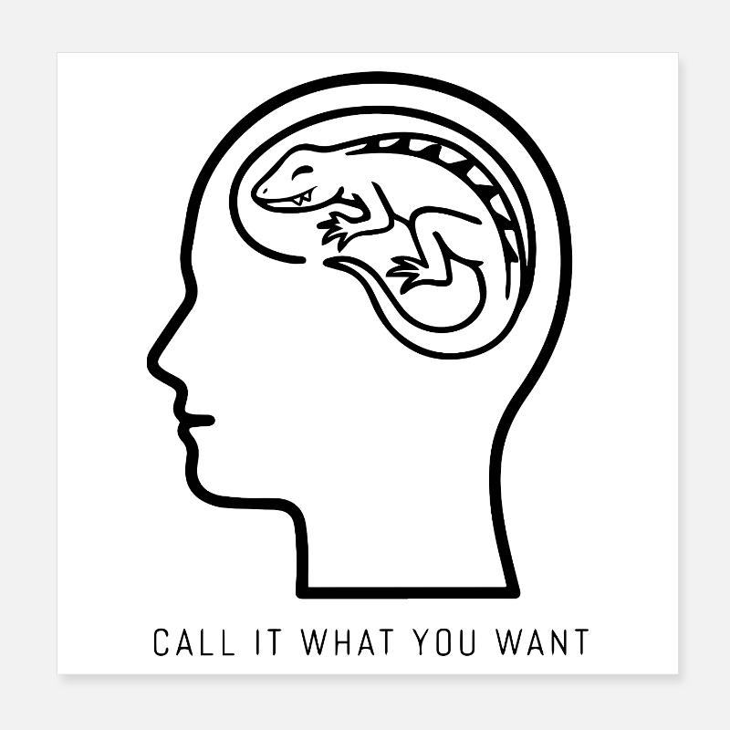 Call It What You Want Lizard Profile Brain Poster 8" x 8" (20x20 cm)