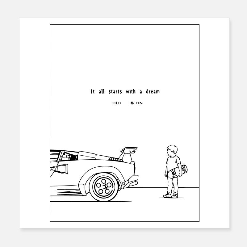 Tout commence par un rêve Poster 20 x 20 cm