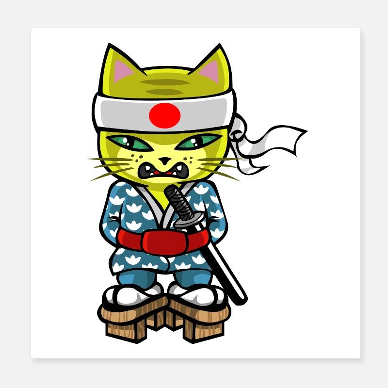 Japanische katze Poster 20x20 cm