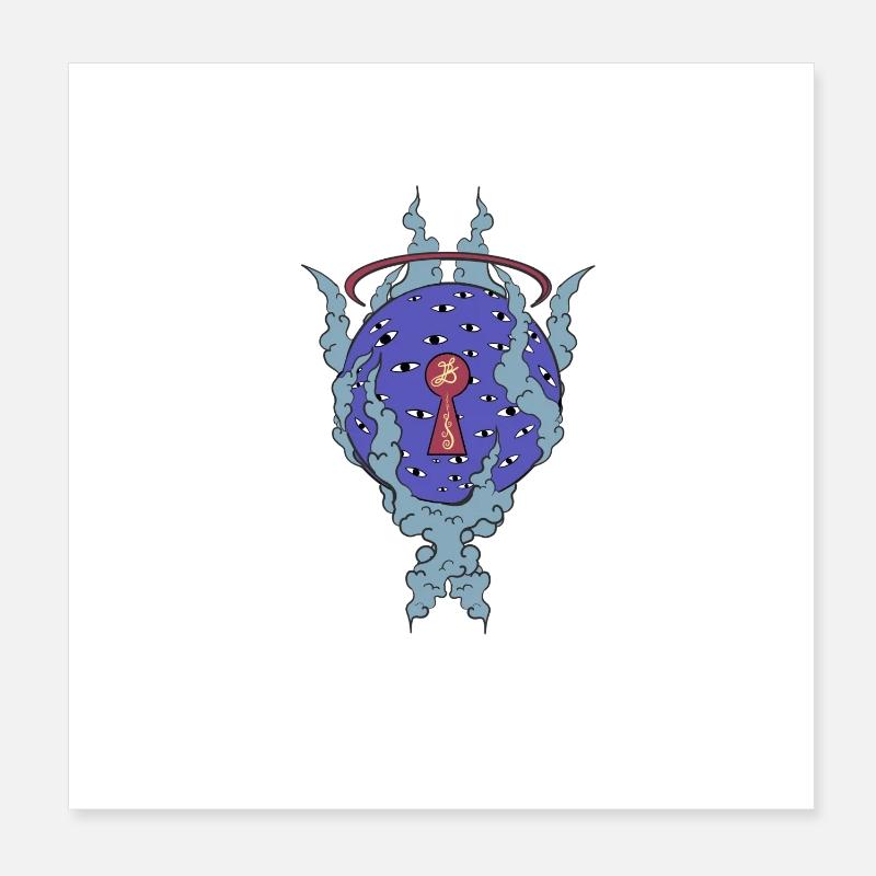 Mystischer Schielender Anhänger Poster 20x20 cm