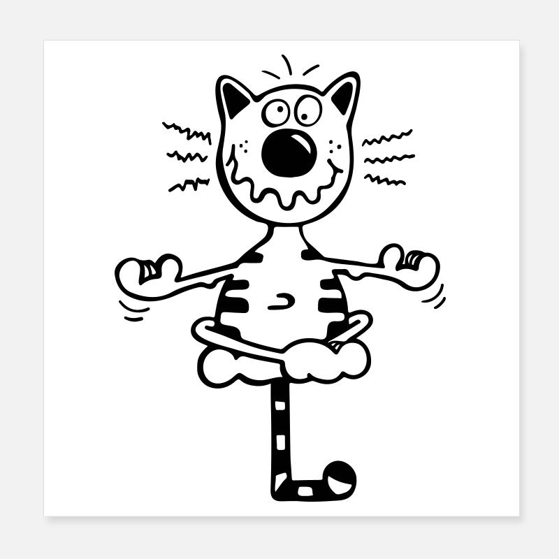 Fitness Katze Poster 20x20 cm