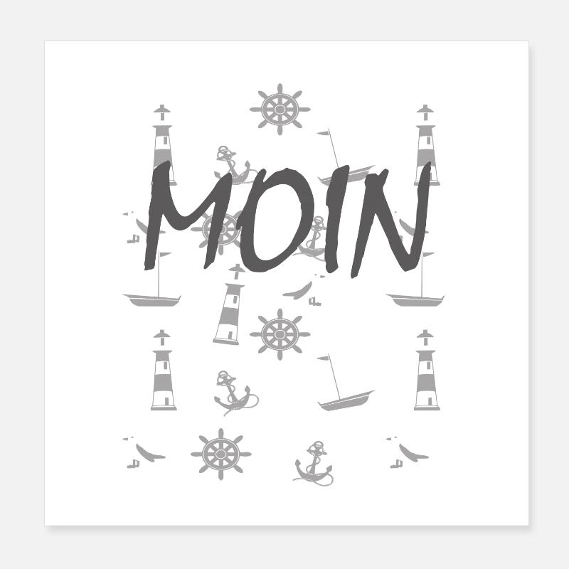 Maritime Symbole Moin Poster 20x20 cm