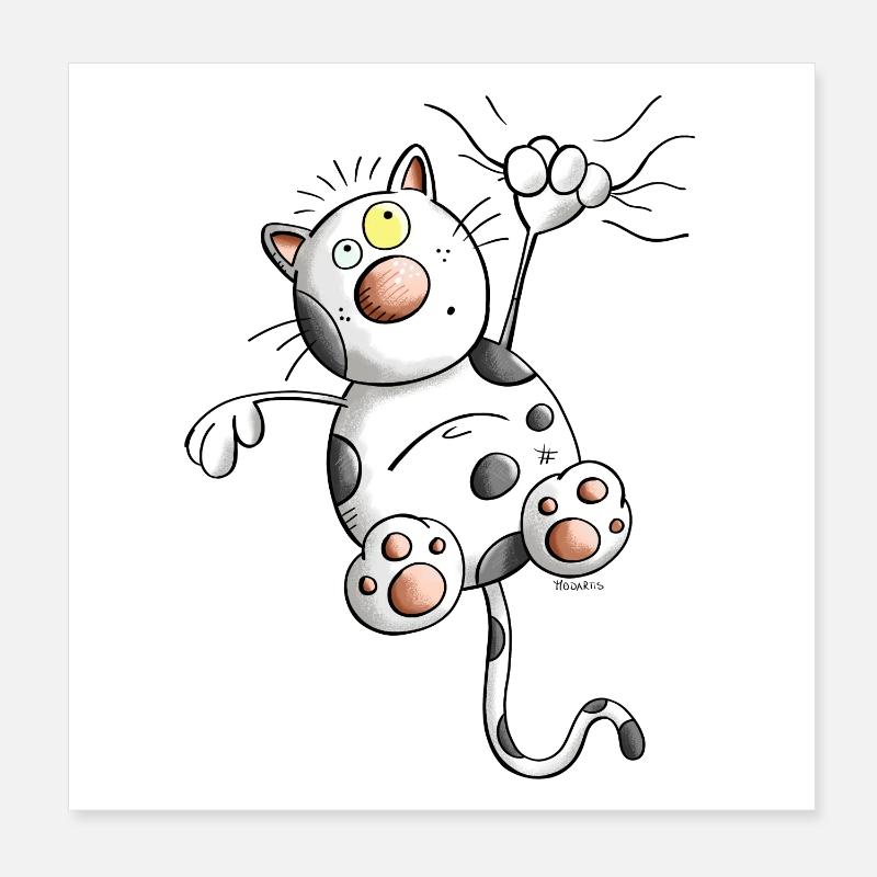 Aventureux Chat Poster 20 x 20 cm