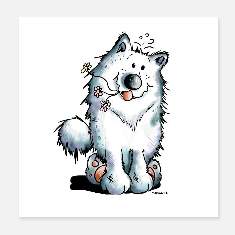 Knuffiger Samojede Poster 20x20 cm