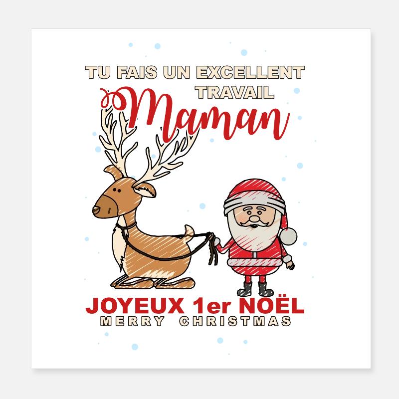 1er noel Poster 20 x 20 cm