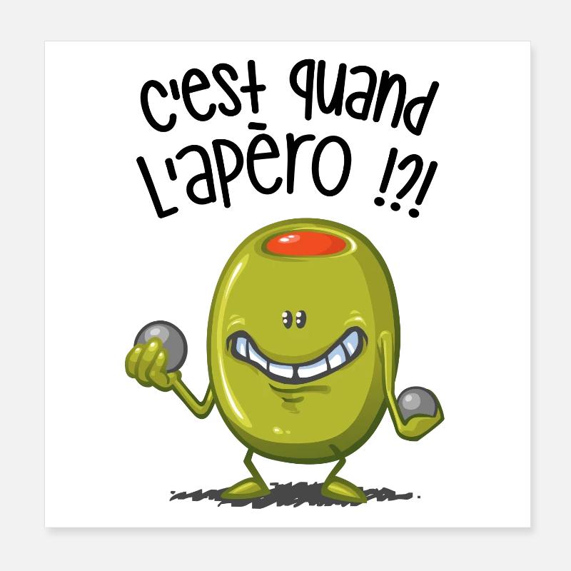 C'est quand l'apéro ? Poster 20 x 20 cm