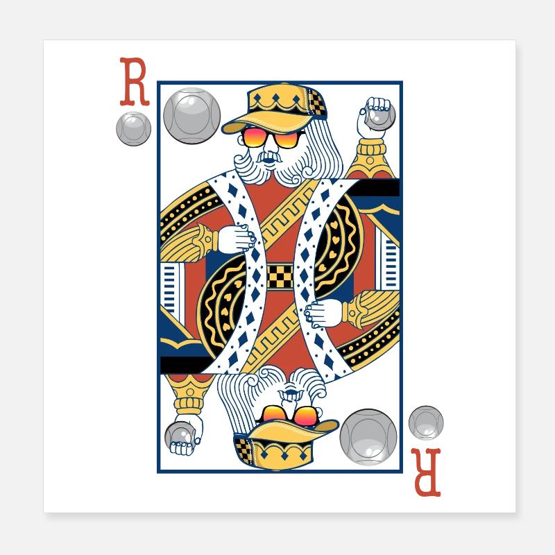 Roi de petanque v2 Poster 20 x 20 cm