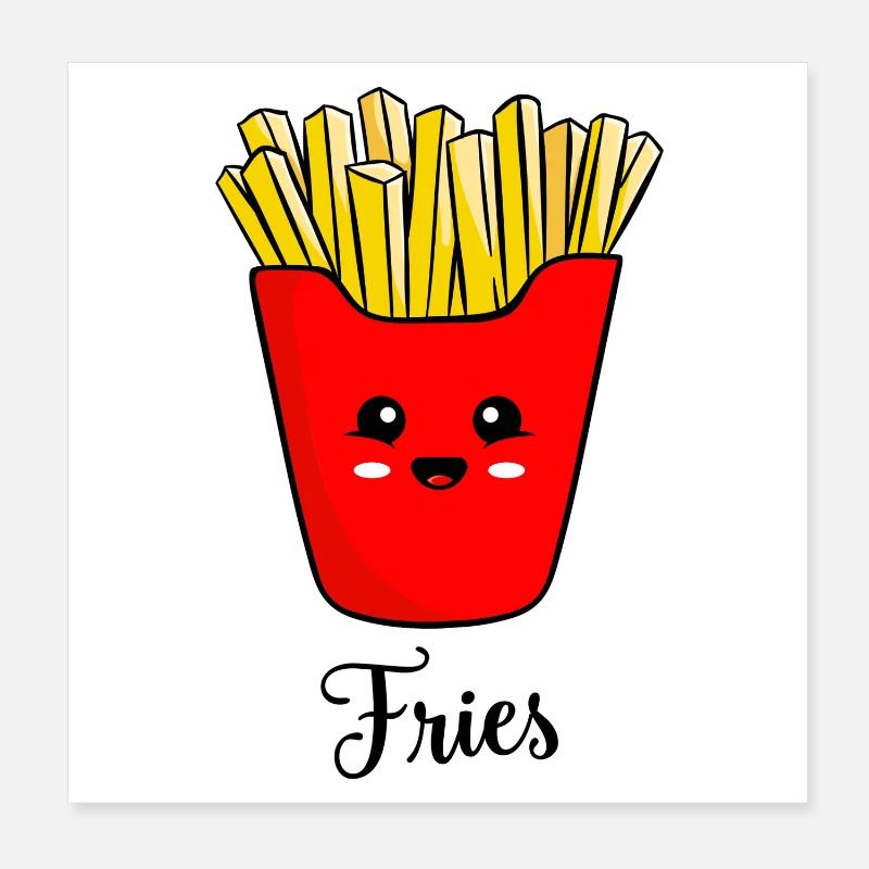 Frites mignonnes Poster 20 x 20 cm