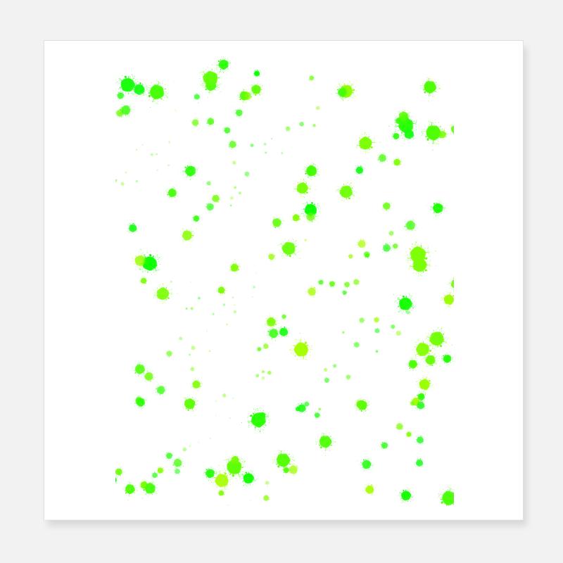 Éclaboussures de peinture vert fluo Poster 20 x 20 cm