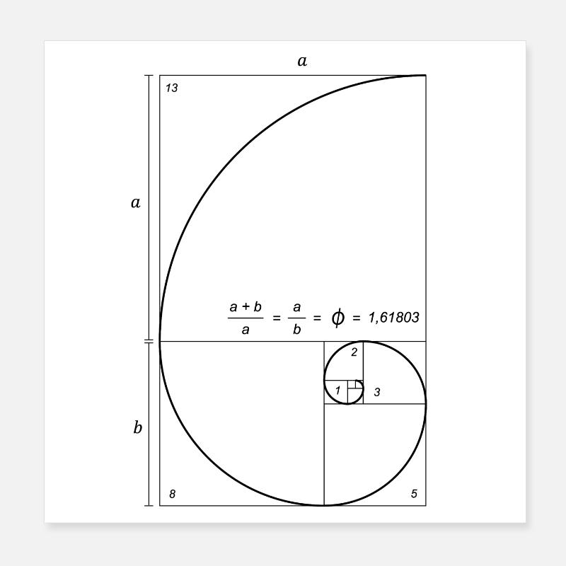 Géométrie du ratio d’or Poster 20 x 20 cm