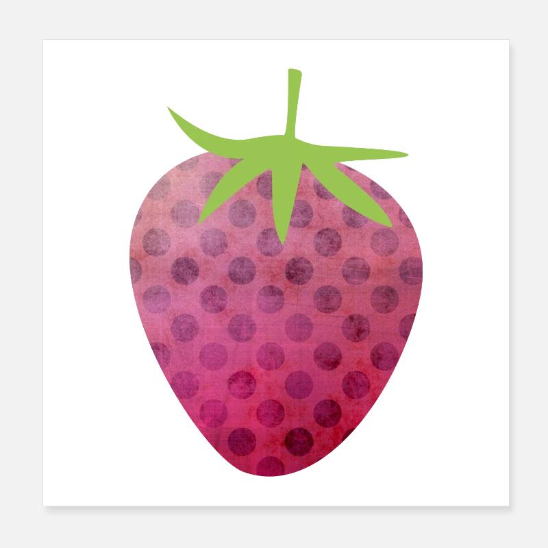 Strawberry Spring Pattern Fruit Spring Pink Fruit Poster 8" x 8" (20x20 cm)
