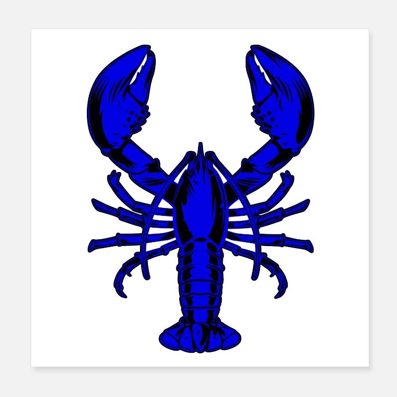 Blauer Hummer Poster 20x20 cm