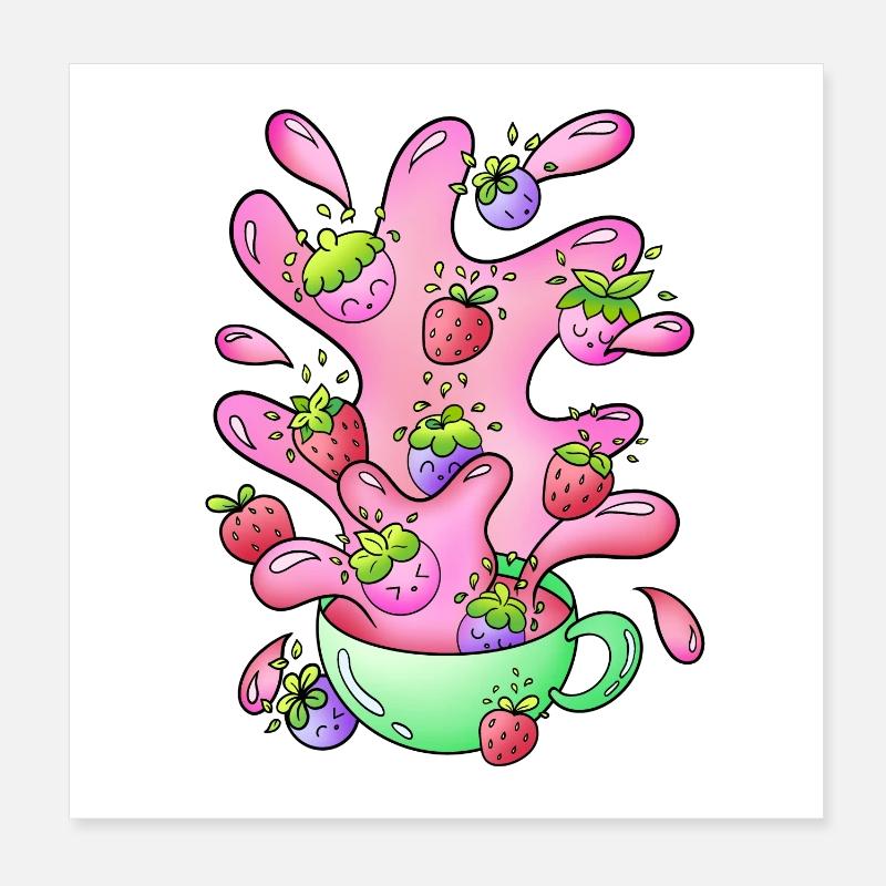 Erdbeeren | Fruchtig | Gesund | Geschenkidee Poster 20x20 cm