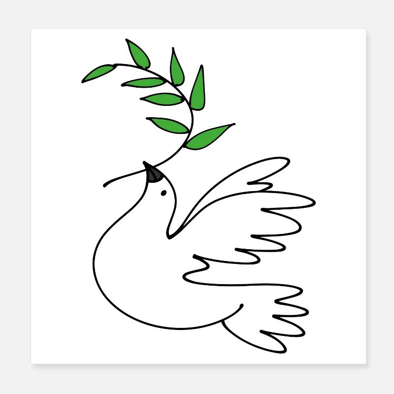 Colombe de la Paix Poster 20 x 20 cm