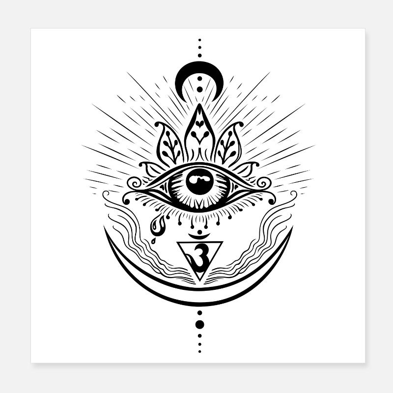 Dritte Auge Chakra Symbol Drittes Auge Poster 20x20 cm