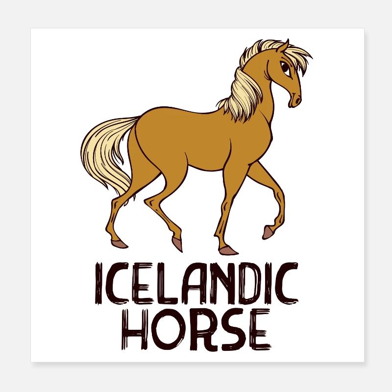 Isländer Pferde Pferdenarr Islandpferde Spruch Poster 20x20 cm