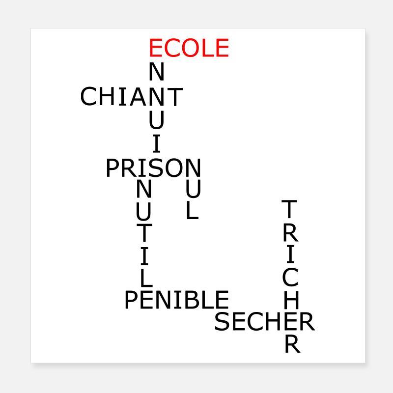 Mots fléchés Poster 20 x 20 cm