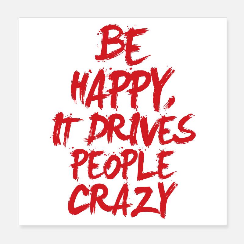 Sei glücklich Poster 20x20 cm