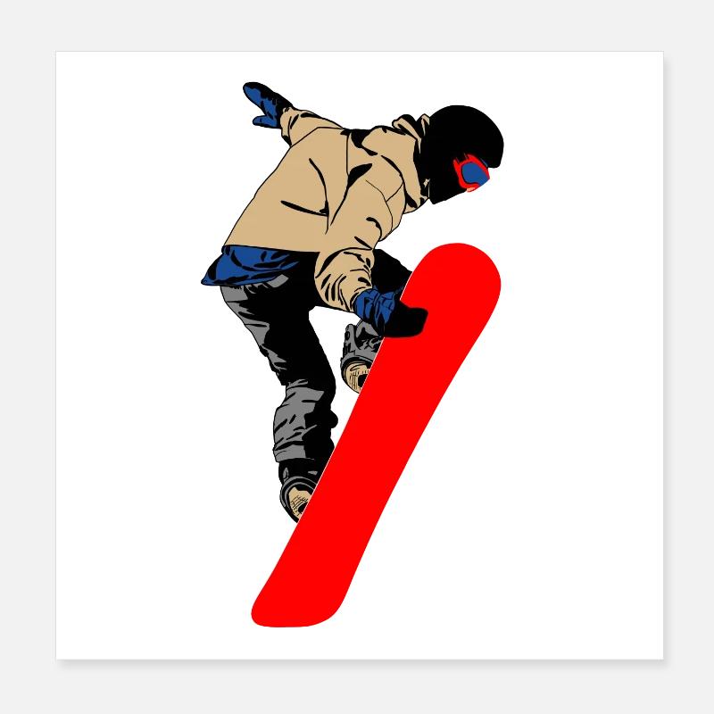Snowboarders Poster 8" x 8" (20x20 cm)