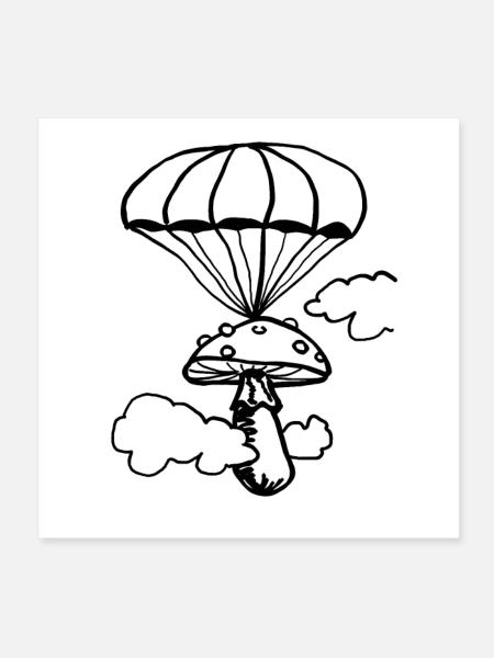 Floating fungus - Poster 8" x 8" (20x20 cm) - white - Front