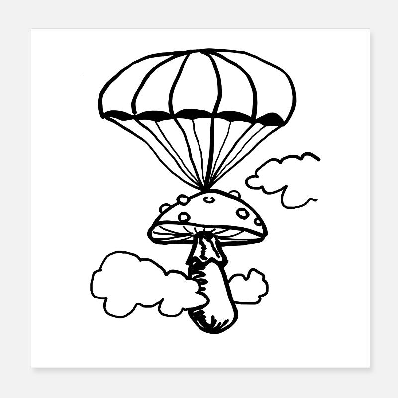 Schwimmender Pilz Poster 20x20 cm