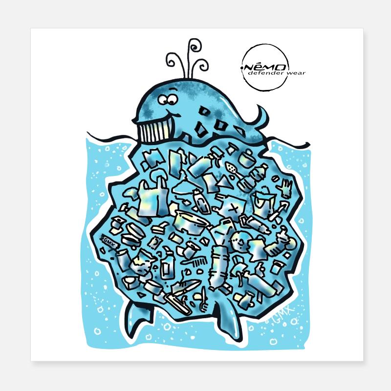 WhaleBerg by . Nemo Poster 8" x 8" (20x20 cm)