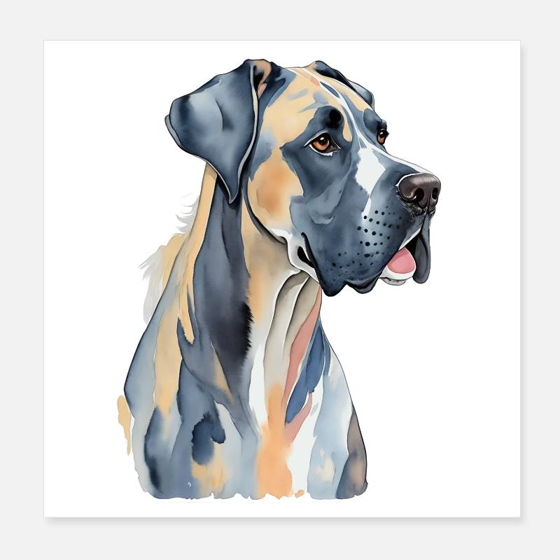 Dogge Poster 20x20 cm