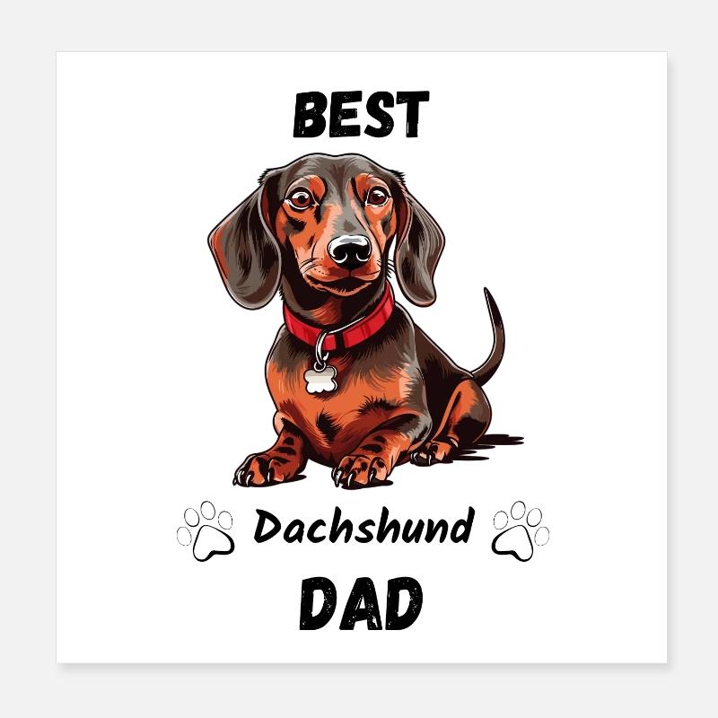 Best Dachshund Dad Poster 20x20 cm