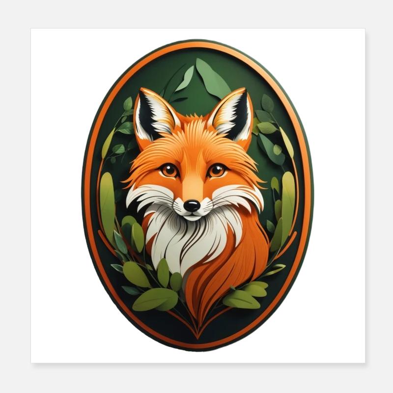Rotfuchs Poster 20x20 cm