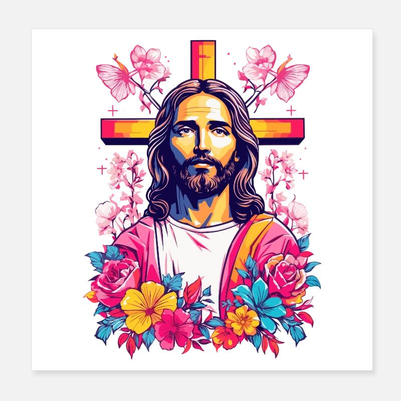 Jesus Christ Poster 8" x 8" (20x20 cm)