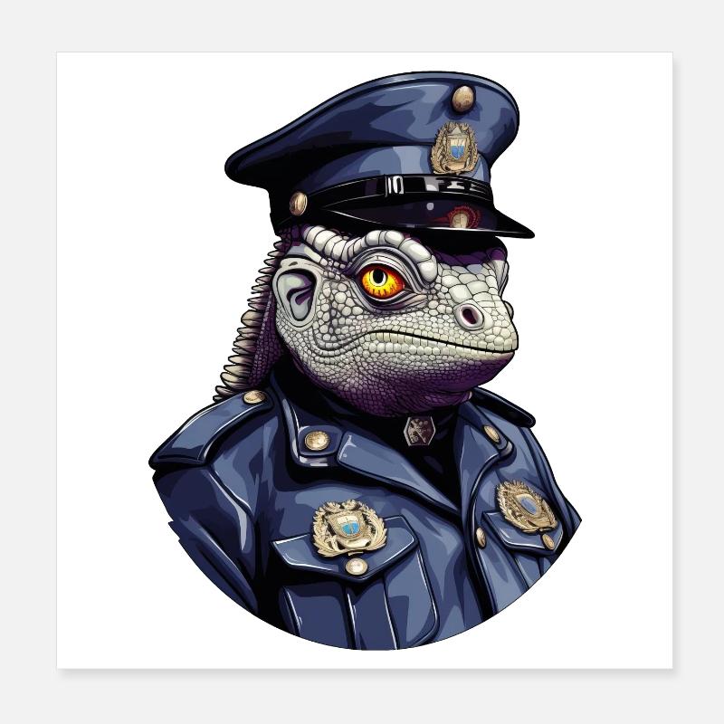 Police caméléon Poster 20 x 20 cm